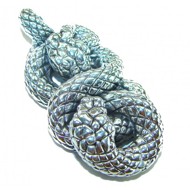 Boa Snake Marcasite .925 Sterling Silver Bali made Pendant