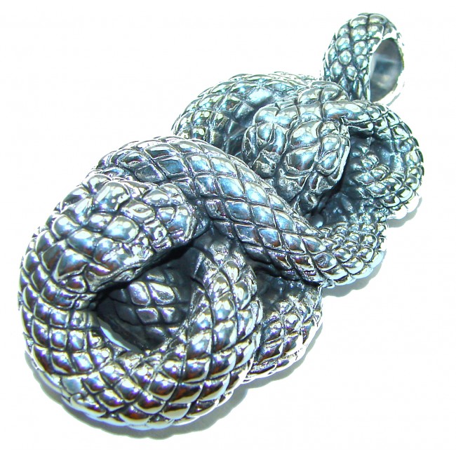 Boa Snake Marcasite .925 Sterling Silver Bali made Pendant