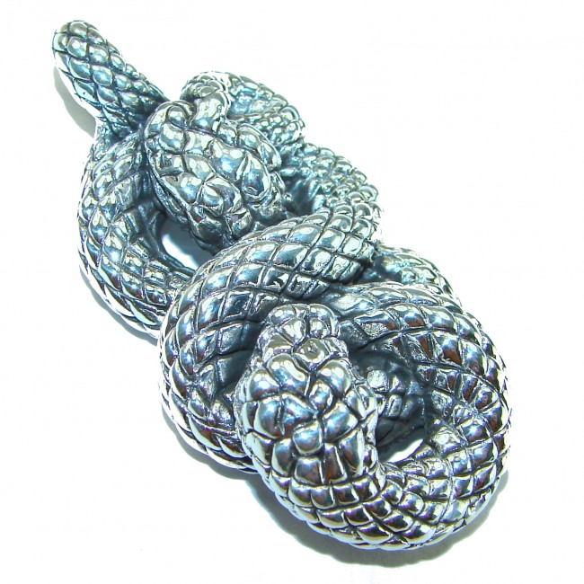 Boa Snake Marcasite .925 Sterling Silver Bali made Pendant