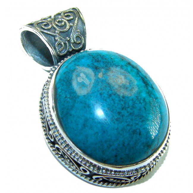 Arizona Beauty Natural Natural Turquoise .925 Sterling Silver handmade pendant