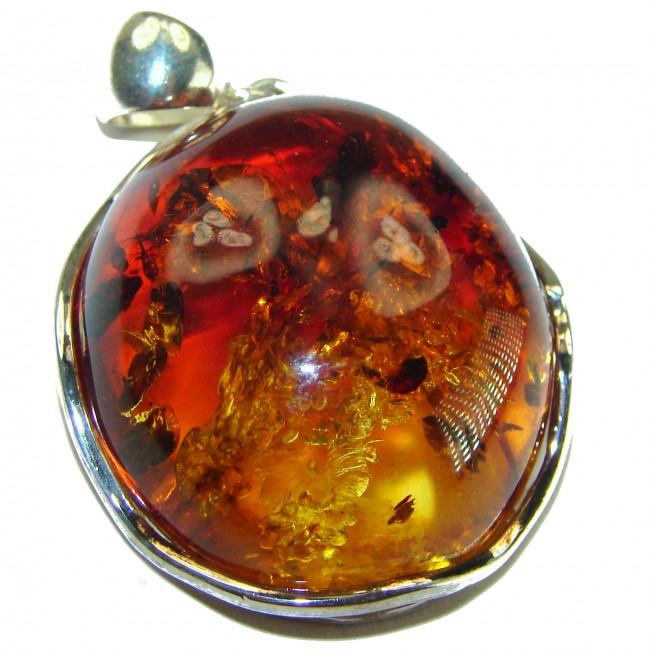 Real Beauty authentic Baltic Amber .925 Sterling Silver handcrafted pendant