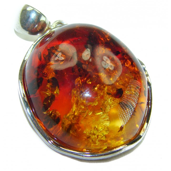 Real Beauty authentic Baltic Amber .925 Sterling Silver handcrafted pendant