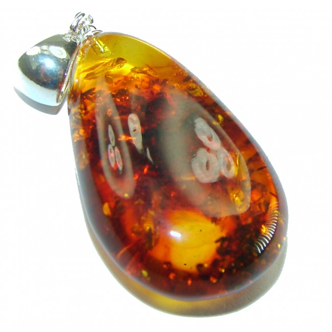 Real Beauty authentic Baltic Amber .925 Sterling Silver handcrafted pendant