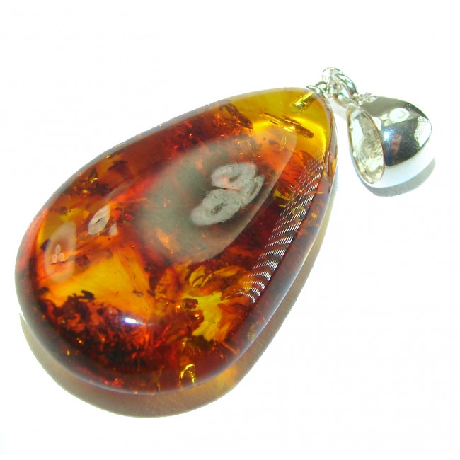 Real Beauty authentic Baltic Amber .925 Sterling Silver handcrafted pendant