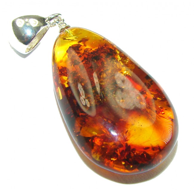 Real Beauty authentic Baltic Amber .925 Sterling Silver handcrafted pendant