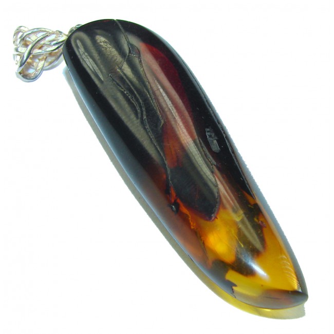 Real Beauty authentic Baltic Amber .925 Sterling Silver handcrafted pendant