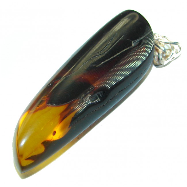 Real Beauty authentic Baltic Amber .925 Sterling Silver handcrafted pendant