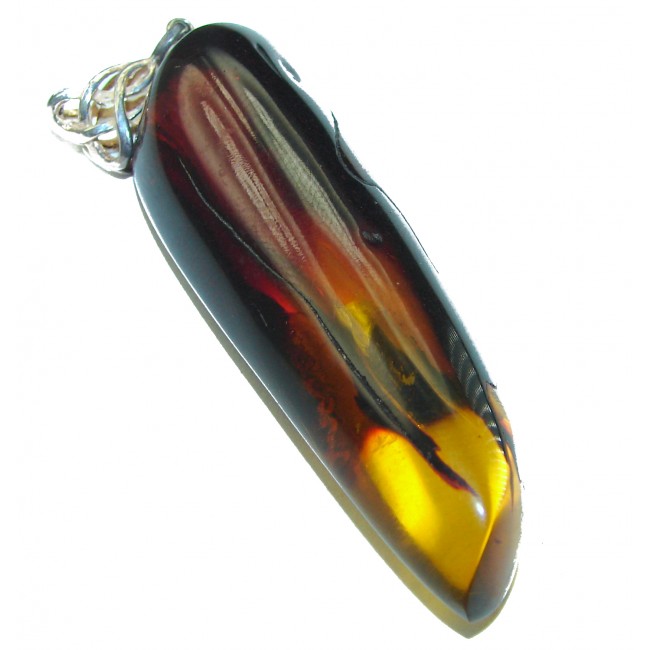 Real Beauty authentic Baltic Amber .925 Sterling Silver handcrafted pendant