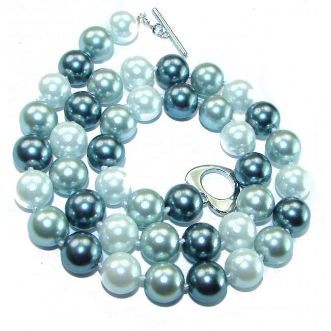 Precious black and white freshwater Pearl .925 Sterling Silver handcrafted Necklace