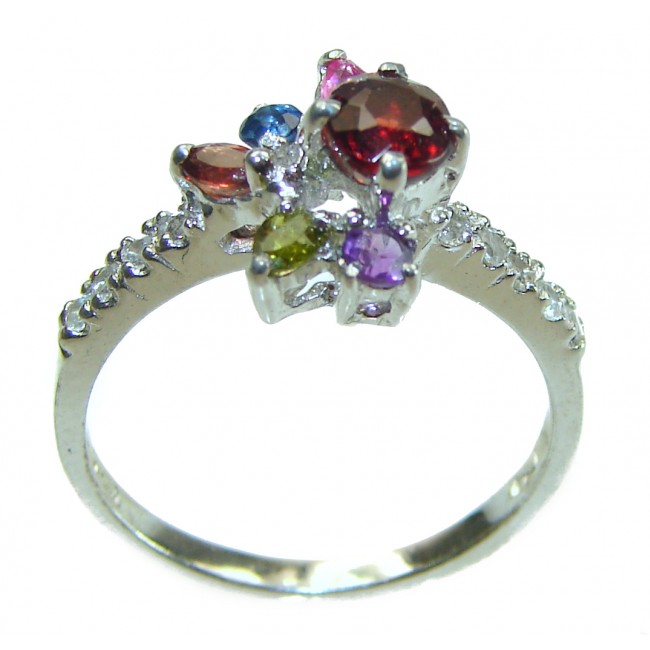 Authentic 1.3 carat Ruby .925 Sterling Silver handmade Cocktail Ring s. 7 1/4