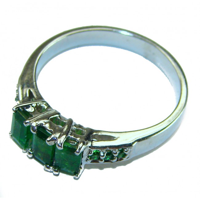 Special Chrome Diopside .925 Sterling Silver handmade ring s. 9