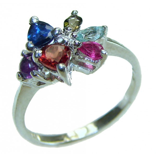 Authentic 3.3 carat Ruby .925 Sterling Silver handmade Cocktail Ring s. 8