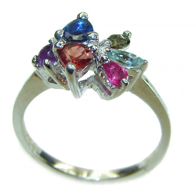 Authentic 3.3 carat Ruby .925 Sterling Silver handmade Cocktail Ring s. 8