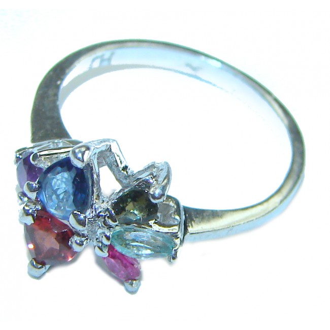 Authentic 3.3 carat Ruby .925 Sterling Silver handmade Cocktail Ring s. 8