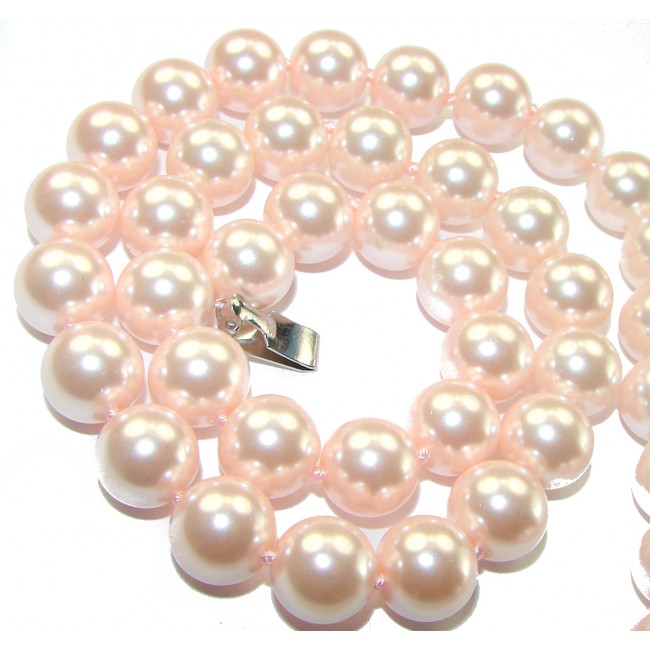 Luxurious fresh water creamy Pearl .925 Sterling Silver handmade Necklace