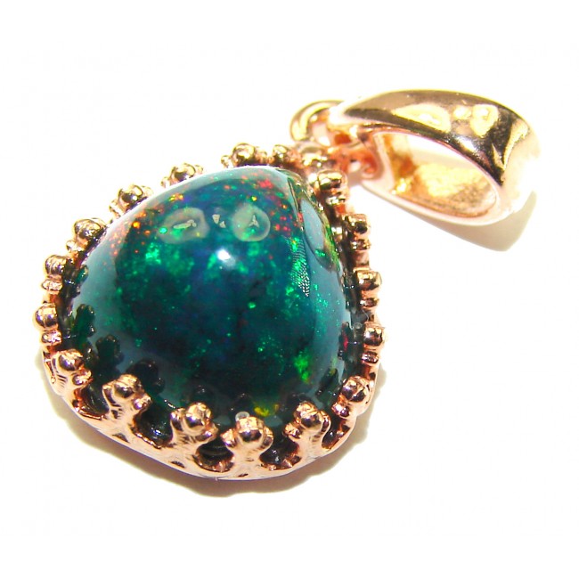 Milky Way 8.6CTW Authentic Black Opal 18K Gold over .925 Sterling Silver handmade Pendant