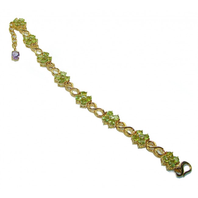 Alessia authentic Peridot 14K Gold over .925 Sterling Silver handmade Bracelet