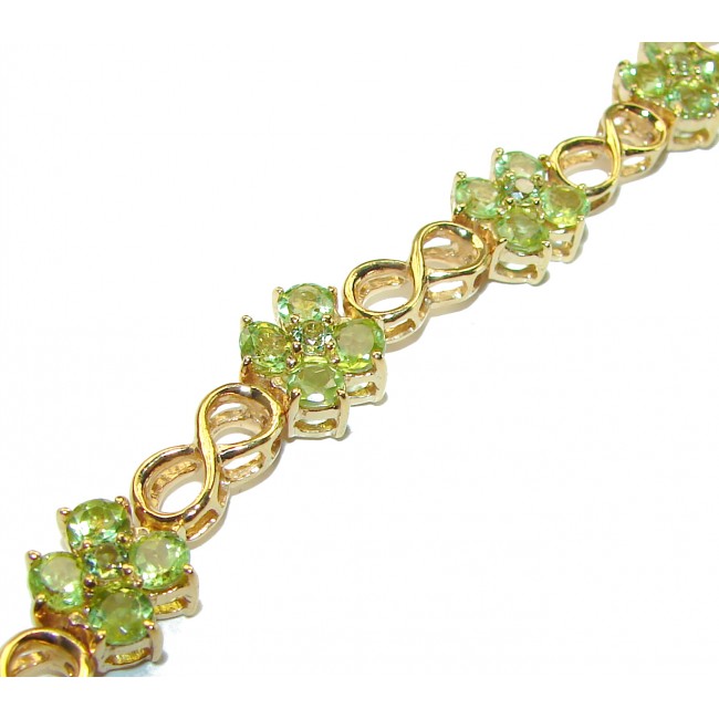 Alessia authentic Peridot 14K Gold over .925 Sterling Silver handmade Bracelet