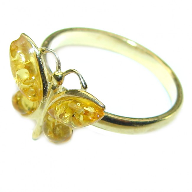 Authentic Baltic Amber .925 Sterling Silver handcrafted ring; s. 5