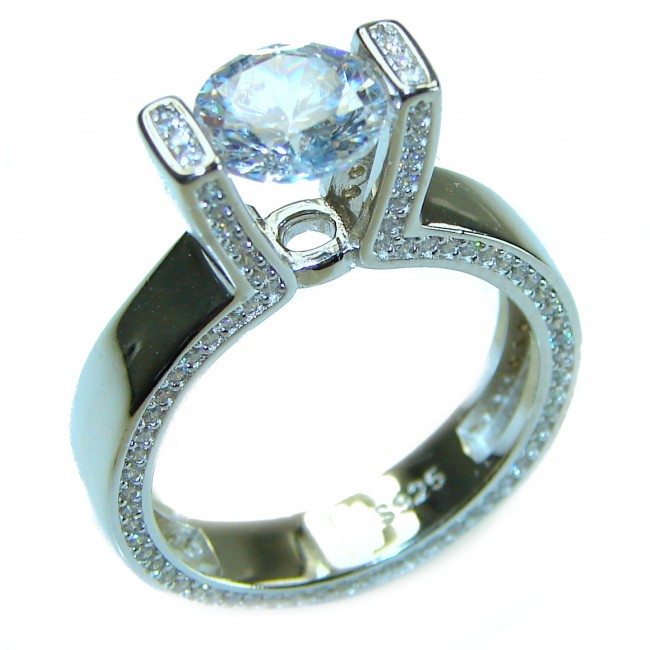 White Topaz .925 Sterling Silver handcrafted ring size 9