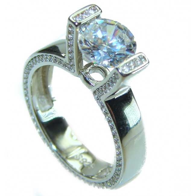 White Topaz .925 Sterling Silver handcrafted ring size 9