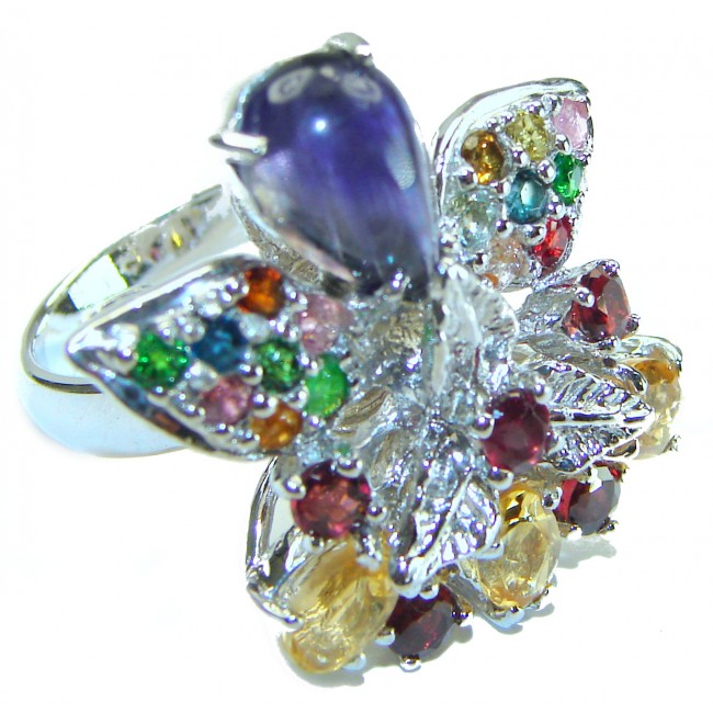 Exotic Beauty Tanzanite .925 Sterling Silver brilliantly handcrafted ring s. 7