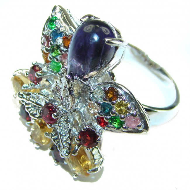 Exotic Beauty Tanzanite .925 Sterling Silver brilliantly handcrafted ring s. 7