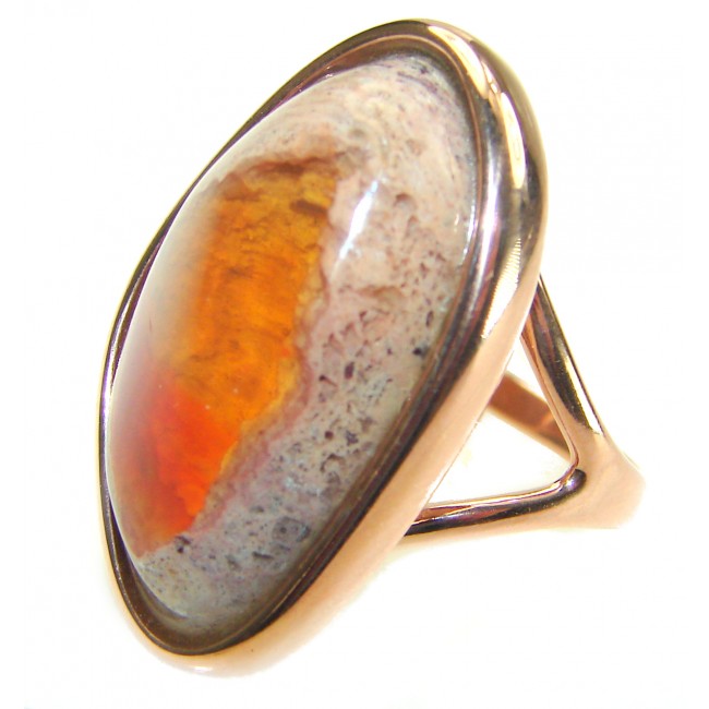 Golden Dunes best quality Mexican Opal 18K Gold over .925 Sterling Silver handmade ring 7 1/4