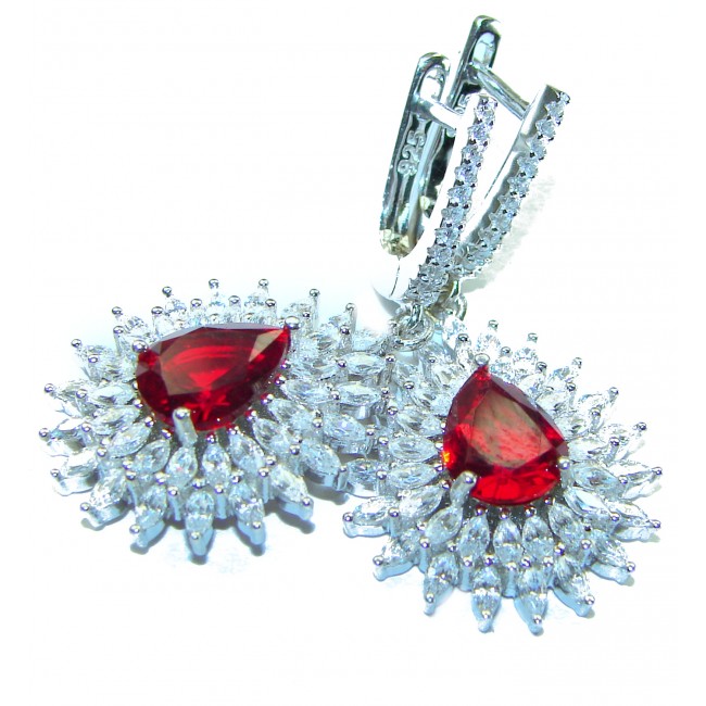 Timeless Treasure Red Topaz .925 Sterling Silver handcrafted Earrings