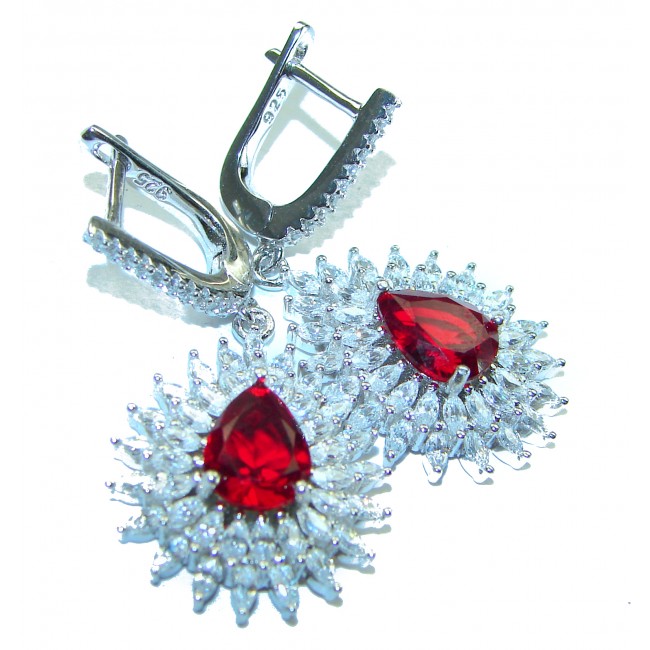 Timeless Treasure Red Topaz .925 Sterling Silver handcrafted Earrings