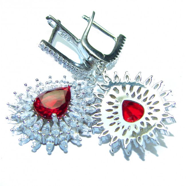 Timeless Treasure Red Topaz .925 Sterling Silver handcrafted Earrings