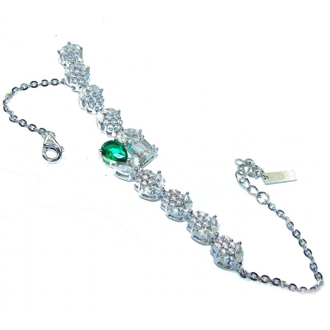 Endless Love Emerald .925 Sterling Silver handcrafted Bracelet