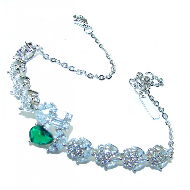 Endless Love Emerald .925 Sterling Silver handcrafted Bracelet