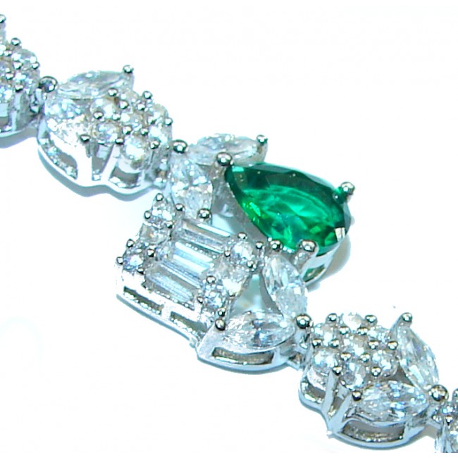 Endless Love Emerald .925 Sterling Silver handcrafted Bracelet