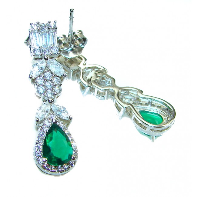 Luxurious Emerald .925 Sterling Silver handcrafted earrings