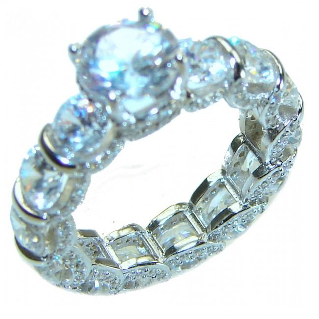 Radiant Femininity White Topaz .925 Sterling Silver handcrafted ring size 7 1/4