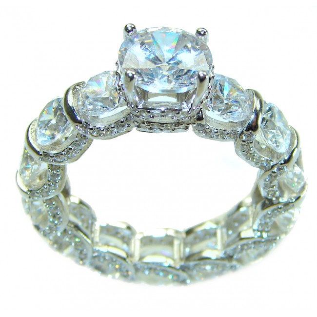 Radiant Femininity White Topaz .925 Sterling Silver handcrafted ring size 7 1/4