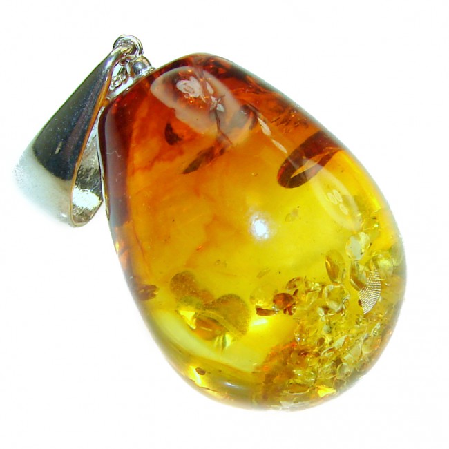 Real Beauty authentic Baltic Amber .925 Sterling Silver handcrafted pendant