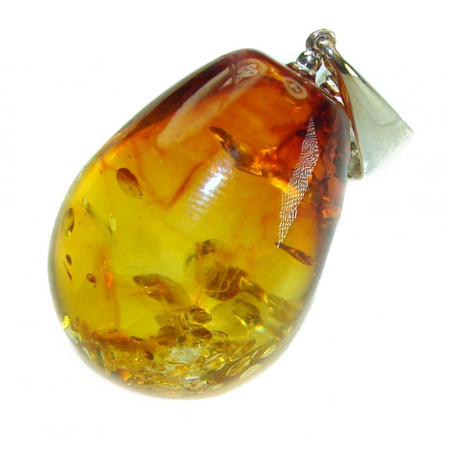 Real Beauty authentic Baltic Amber .925 Sterling Silver handcrafted pendant