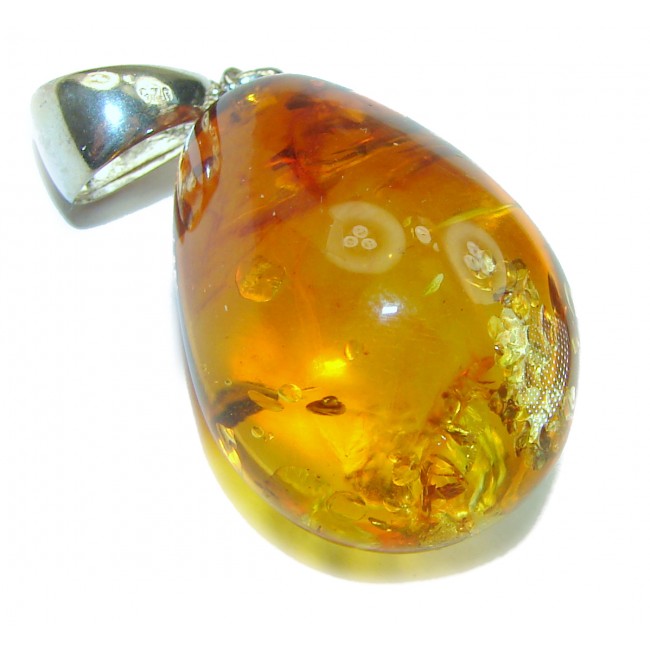 Real Beauty authentic Baltic Amber .925 Sterling Silver handcrafted pendant