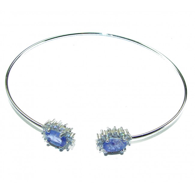 Precious Natural Tanzanite .925 Sterling Silver Bangle bracelet