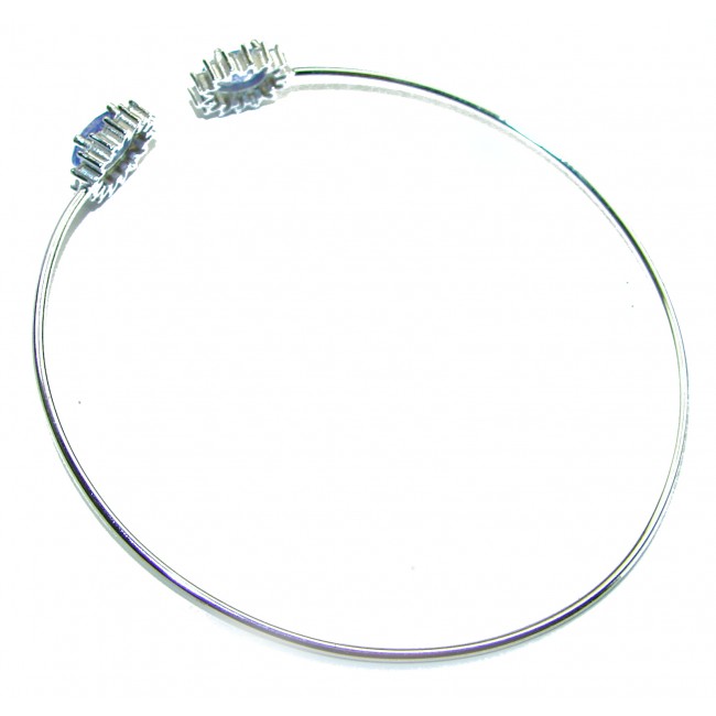 Precious Natural Tanzanite .925 Sterling Silver Bangle bracelet