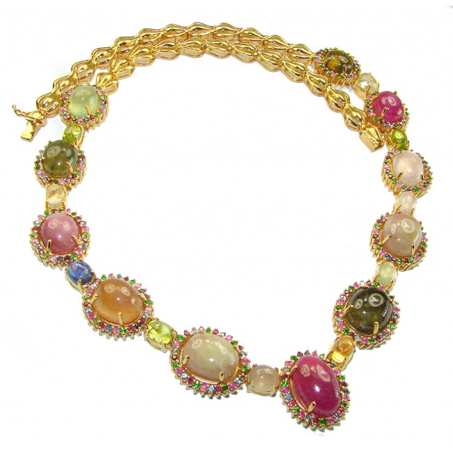 Color Me Brightly - Brazilian Watermelon Tourmaline 18K Gold over .925 Sterling Silver handmade necklace