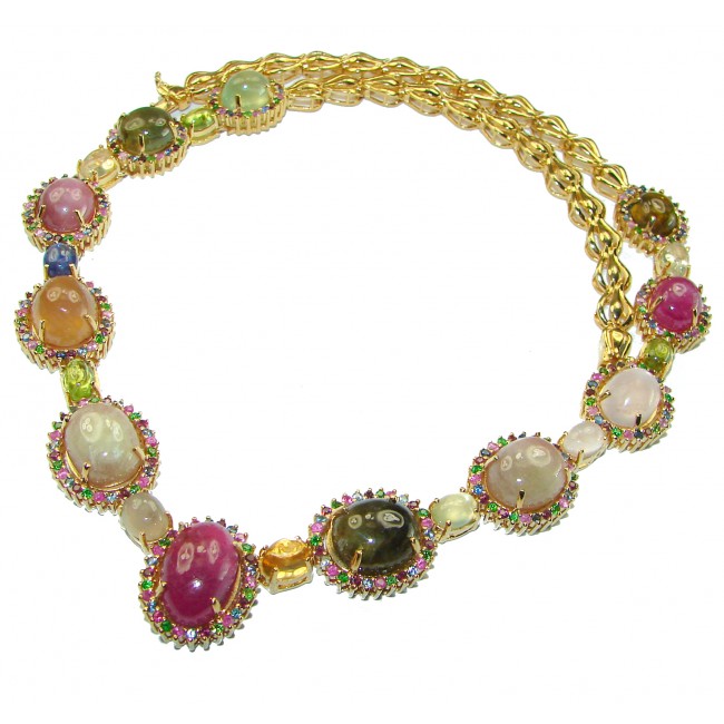 Color Me Brightly - Brazilian Watermelon Tourmaline 18K Gold over .925 Sterling Silver handmade necklace