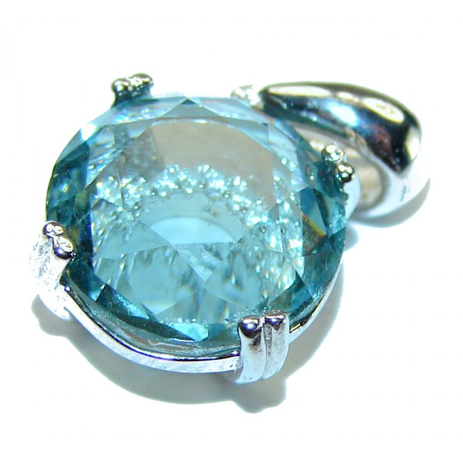 7.4 carat Aquamarine .925 Sterling Silver handcrafted pendant