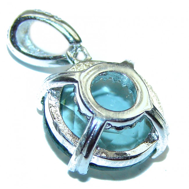 7.4 carat Aquamarine .925 Sterling Silver handcrafted pendant