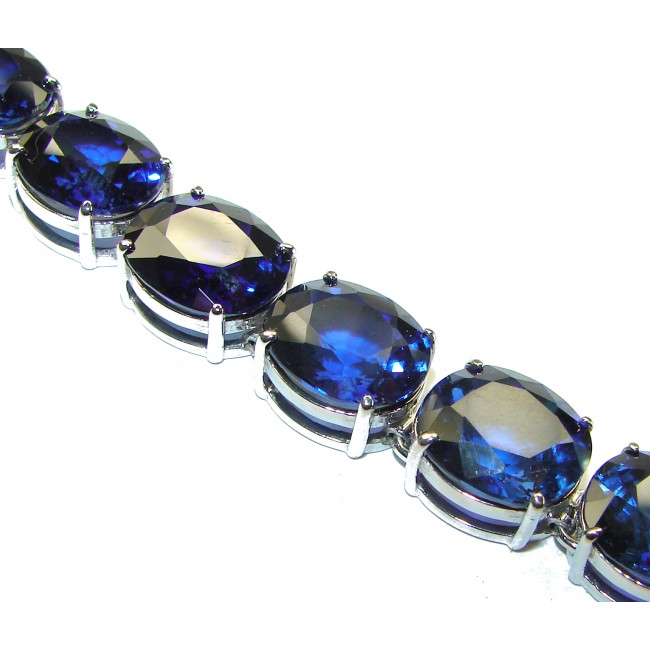 125.5 carat London Blue Topaz .925 Sterling Silver handcrafted Bracelet