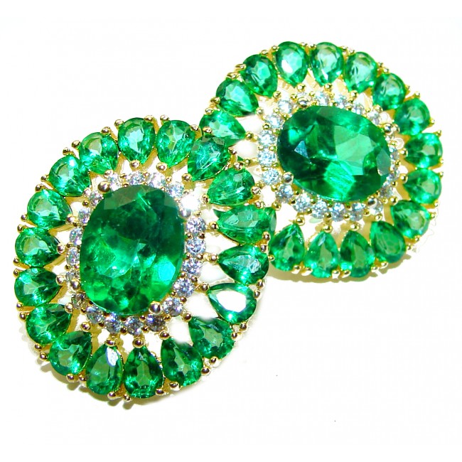 Very Unique Chrome Diopside 14k Gold over .925 Sterling Silver handcrafted earrings