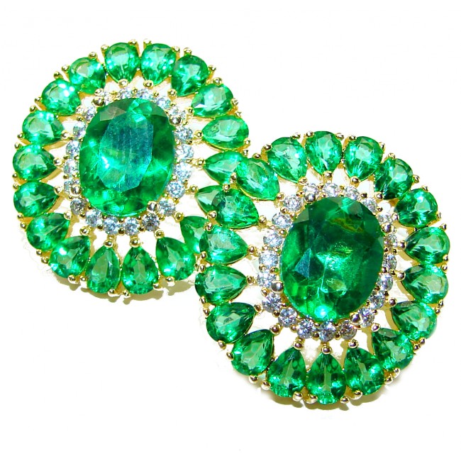 Very Unique Chrome Diopside 14k Gold over .925 Sterling Silver handcrafted earrings