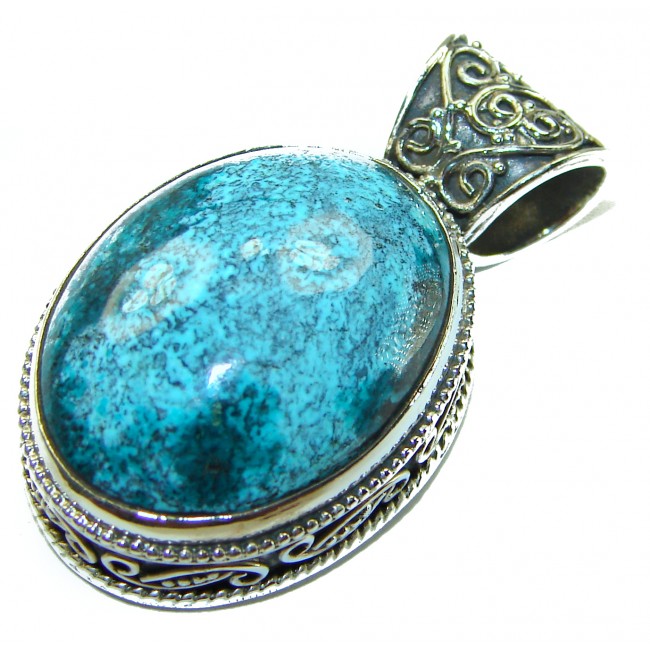 Arizona Beauty Natural Natural Turquoise .925 Sterling Silver handmade pendant